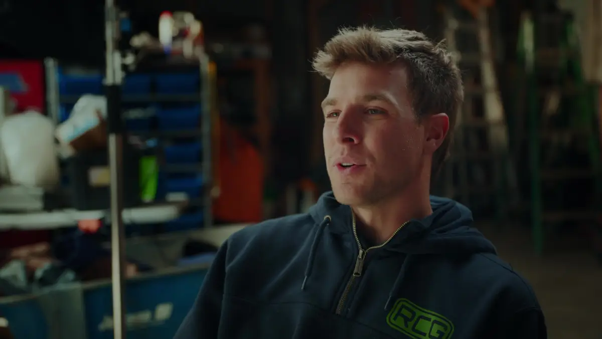 Interview frame from a brand film for a Midwest playground builder