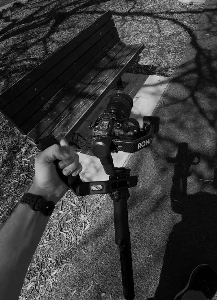Zack Midyett filming on location